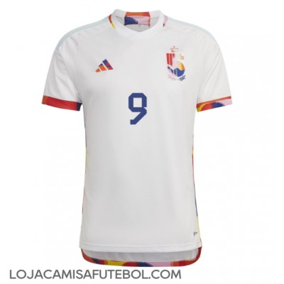 Camisa de Futebol Bélgica Romelu Lukaku #9 Equipamento Secundário Mundo 2022 Manga Curta